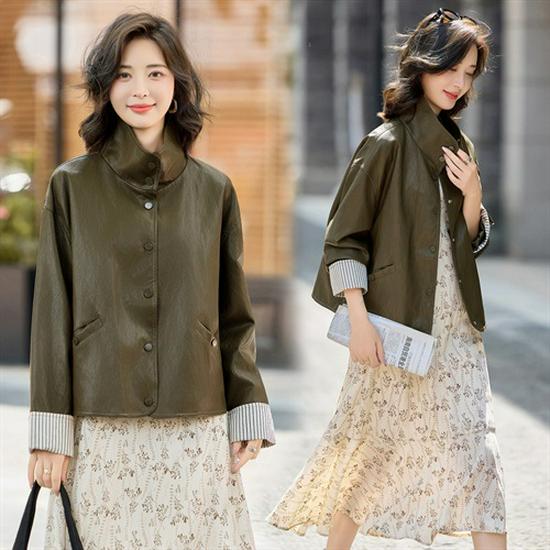 2025 Autumn Women's Petite Motorcycle Leather Jacket - Stylish, Unique, and Chic Short Coat