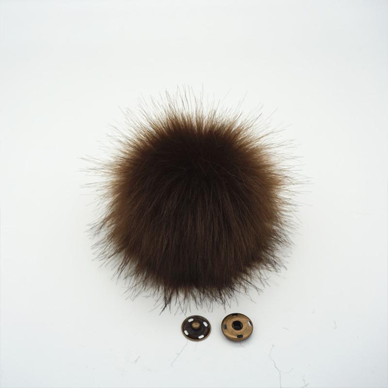 Pompons de pele sintética, enfeites de bolas de pelo macio para chapéus, cachecóis, luvas, bolsas, a cor marrom adiciona um toque de luxo