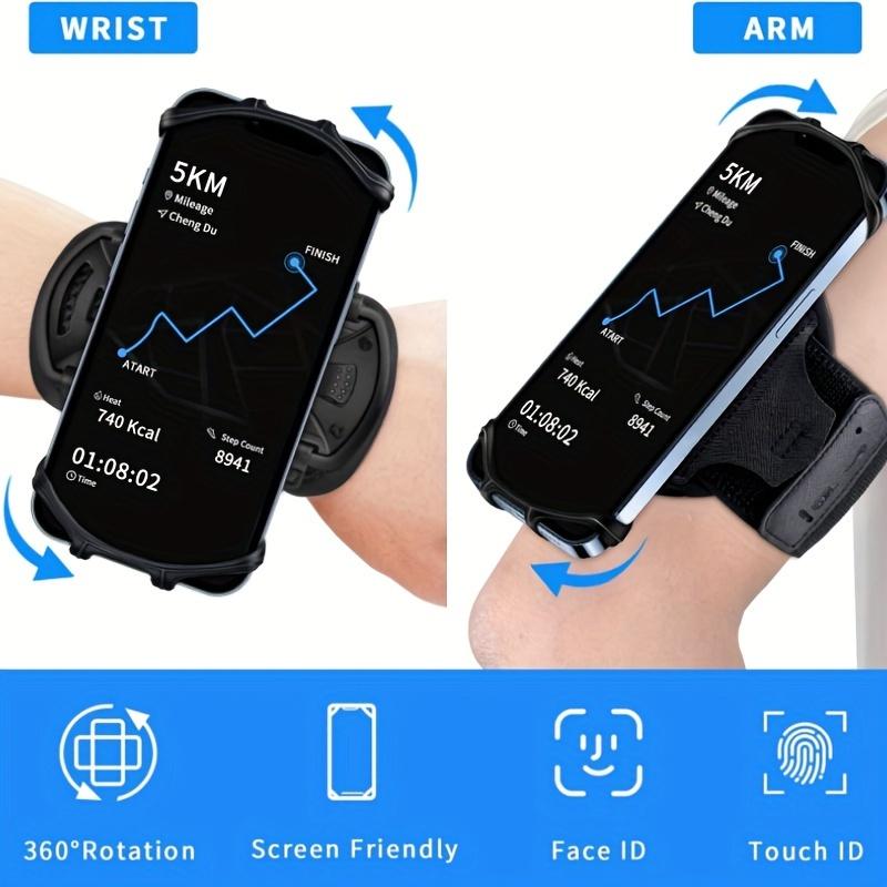 Bilek Cep Telefonu Tutucu, Çıkarılabilir, 360° Dönüş, 4.7-6.5 İnç Akıllı Telefonlar İçin Uygun, Anahtarlık Cep Telefonu Kol Bandı ile, Fitness İçin Uygun
