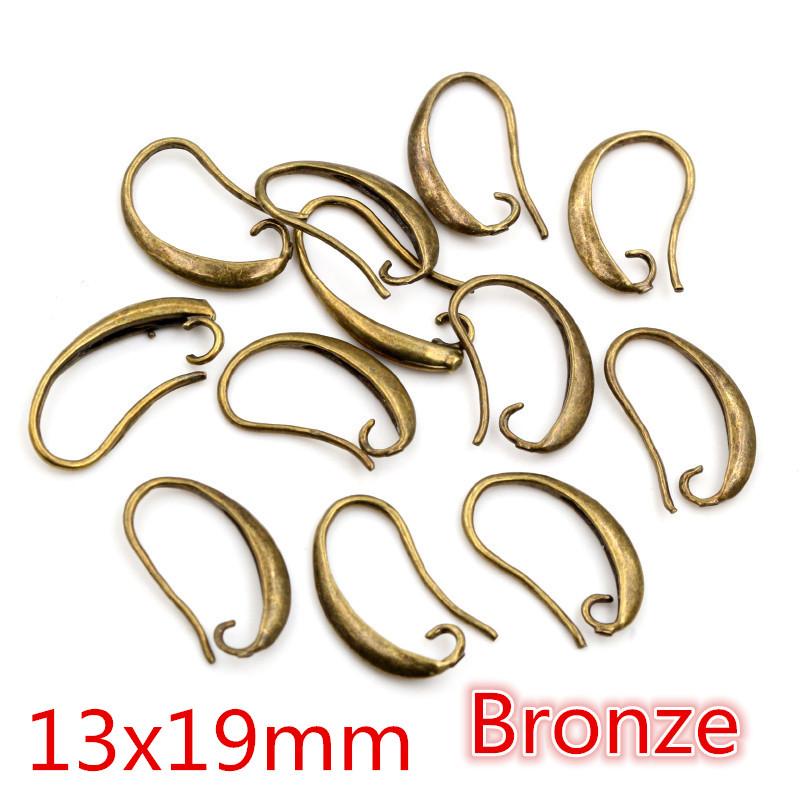 20pcs 3-Styles Gold Bronze Silver Plated Brass French Earring Hooks Wire Settings Base Settings Whole Sale