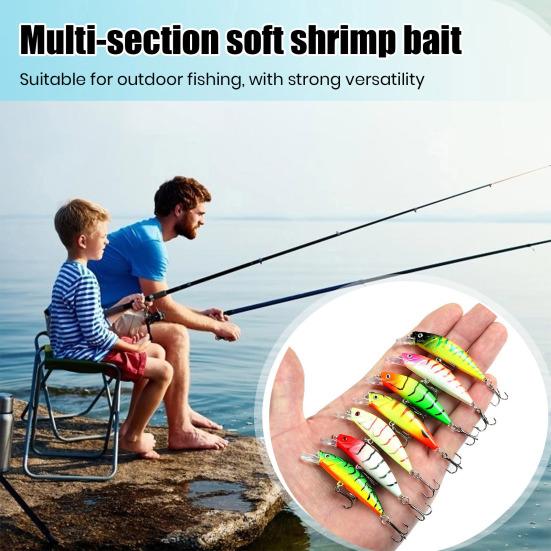5Pcs 5.5CM/6G Luminous Sinking Minnow Fishing Lure with Hooks Glow-in-the-dark Hard Artificial Bait Freshwater Saltwater Trout Bass