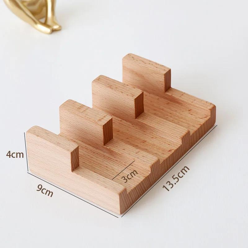 Creative Wooden Sushi Display Plate Rectangular Molecule Cuisine Display Rack Restaurant Food Specialty Display Tableware