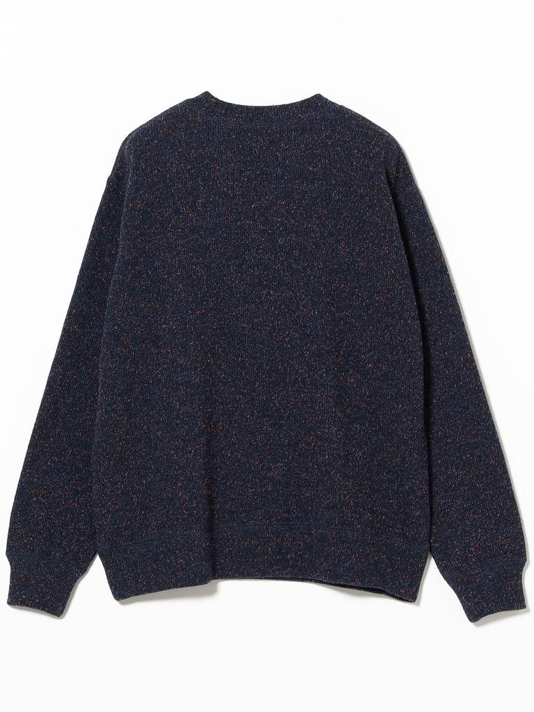B:MING LIFE STORE by BEAMS Men's Double-Face Nep Crew Sweatshirt, Navy, Size L