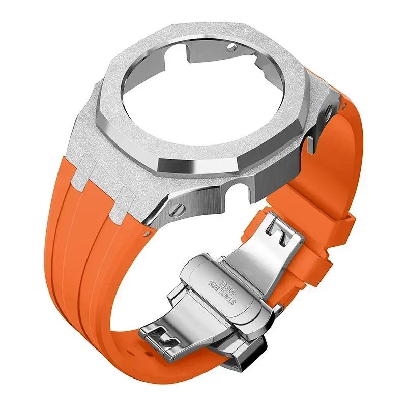 Zestaw modyfikacyjny Gen4 do Casioak GM2100 Metalowa obudowa ze stali nierdzewnej Gumowy pasek Zestaw do modyfikacji Akcesoria Casioak GM-2100 ze śrubami