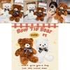 Adorable Brown And White Bow Tie Teddy Bear Plush Doll Perfect For Gifts And Promotions