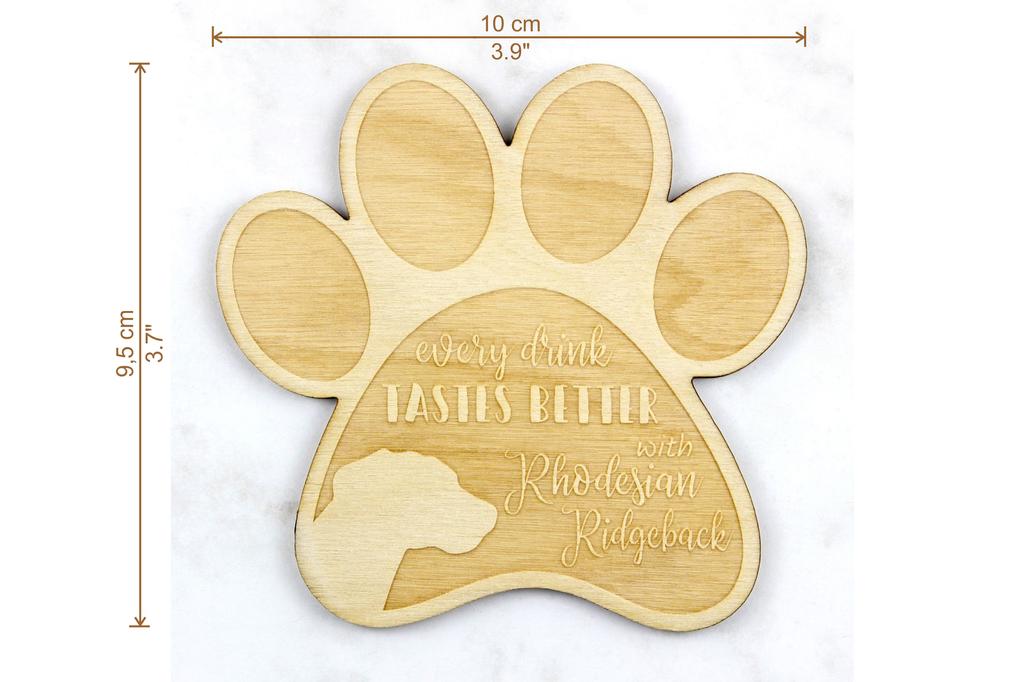 Rhodesian Ridgeback, African Lionhound, African Lion Dog - Mug coaster, engraved coaster with dog, gift for dog lover by Art-Dog brand