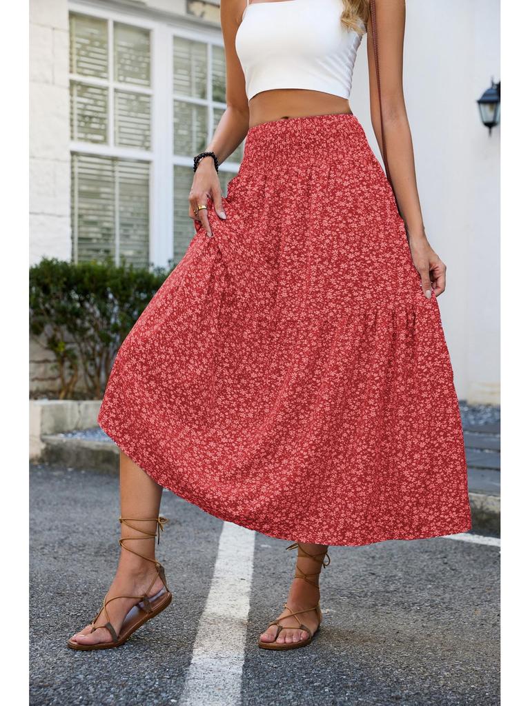 European & American Fashionable Floral High-Waisted Skirt for Women 2026