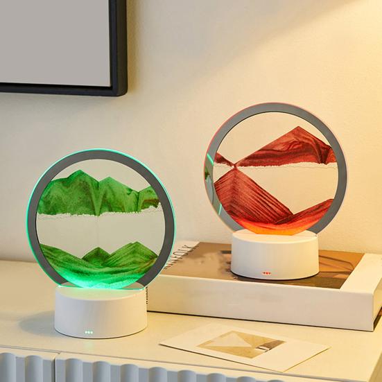

Песочные часы орнамент 3D движущийся песок художественная рамка ночник Уникальная светодиодная лампа для песочного пейзажа для украшения дома чёрный