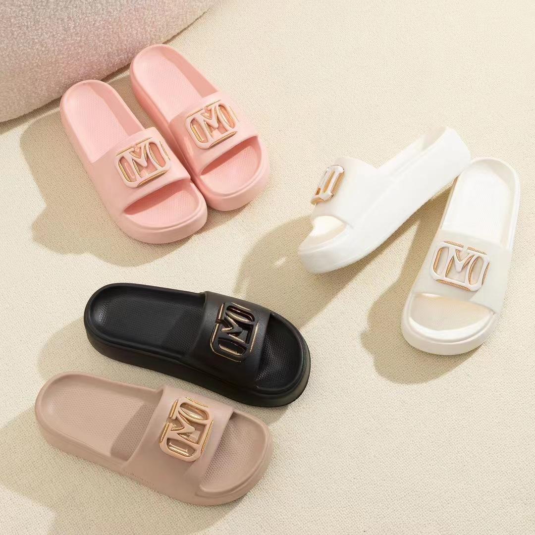 

EVA thick-soled women s slippers summer home indoor soft bottom high elastic bathroom bath cold flower buckle non-slip 35-40