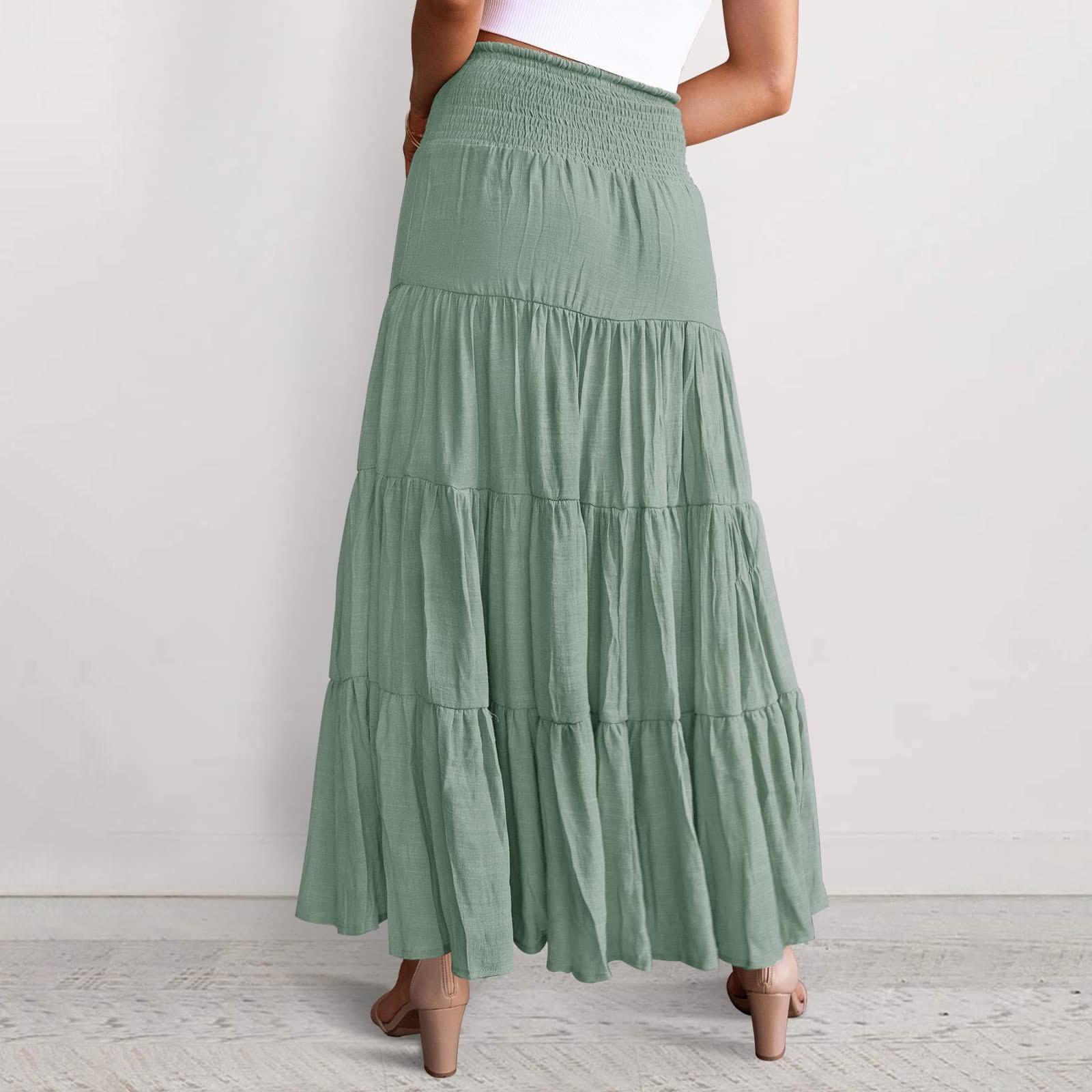 Женская юбка средней длины с высокой талией — фото 5