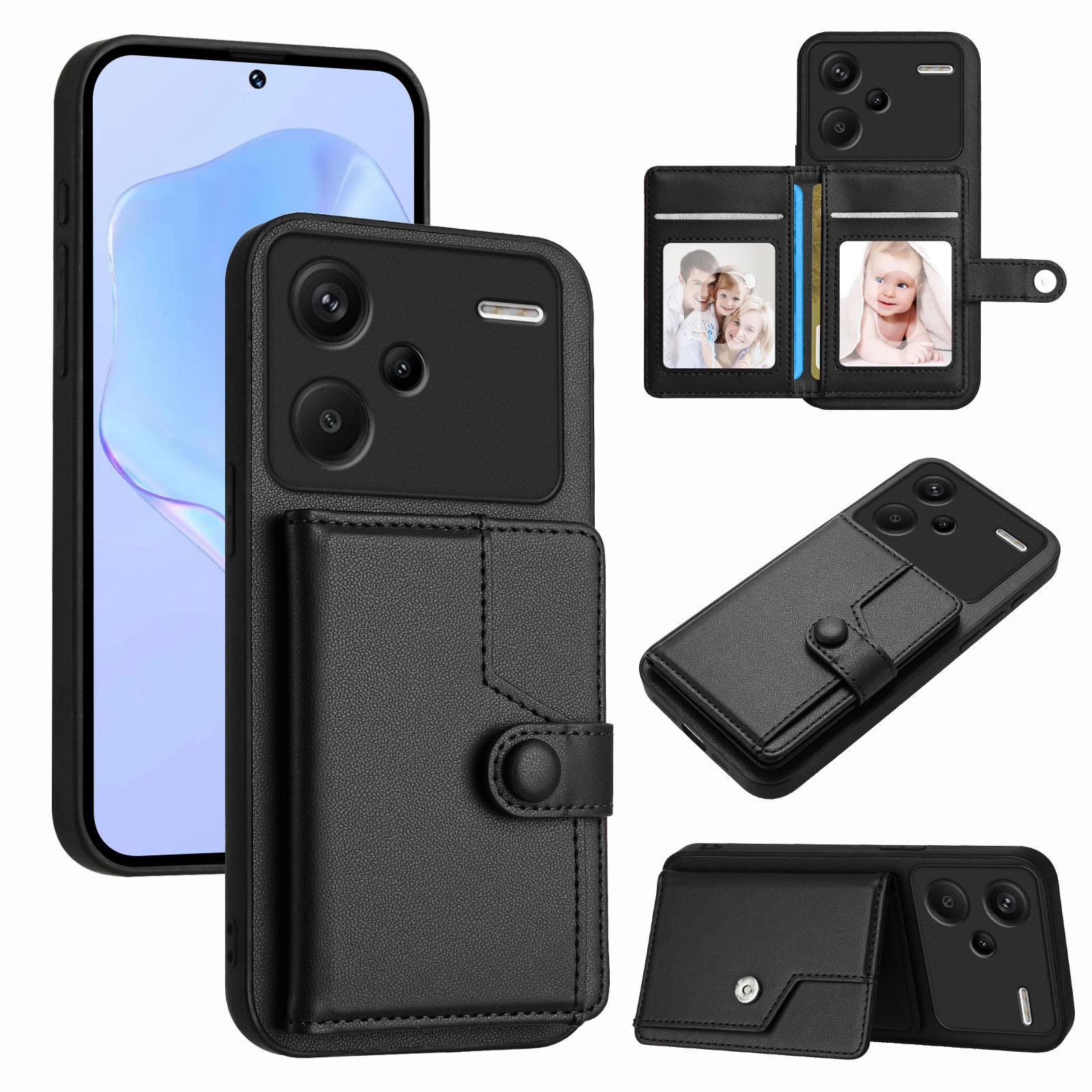 

Чехол для Xiaomi Redmi Note 13 Pro+ 5G с держателем для карт с RFID-блокировкой, подставкой, задняя крышка телефона из ТПУ + ПУ кожи B
