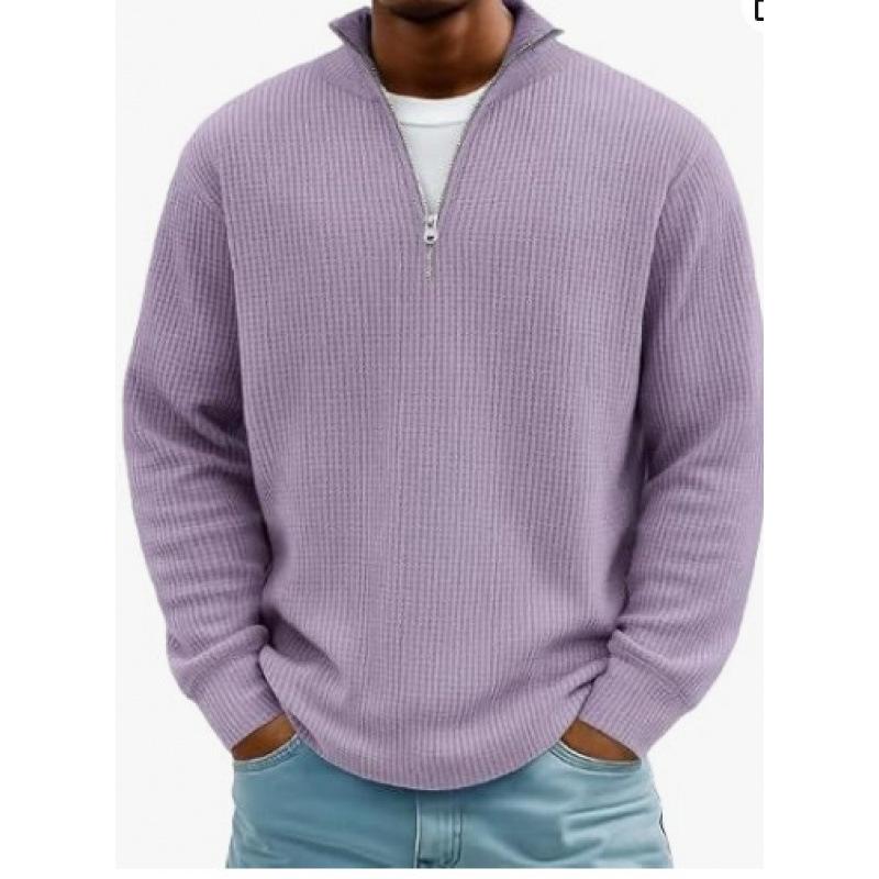 2023 European Ethnic 3D Print Men's Waffle Knit Half-Zip Hoodie