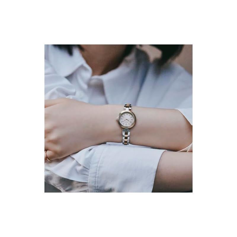 [Seiko Watch] SEIKO SELECTION SWFH148 Ladies' Watch, Bracelet Watch, Solar Powered, Radio Controlled, Arabic Numerals, Silver & Pink Gold Dial, Baby