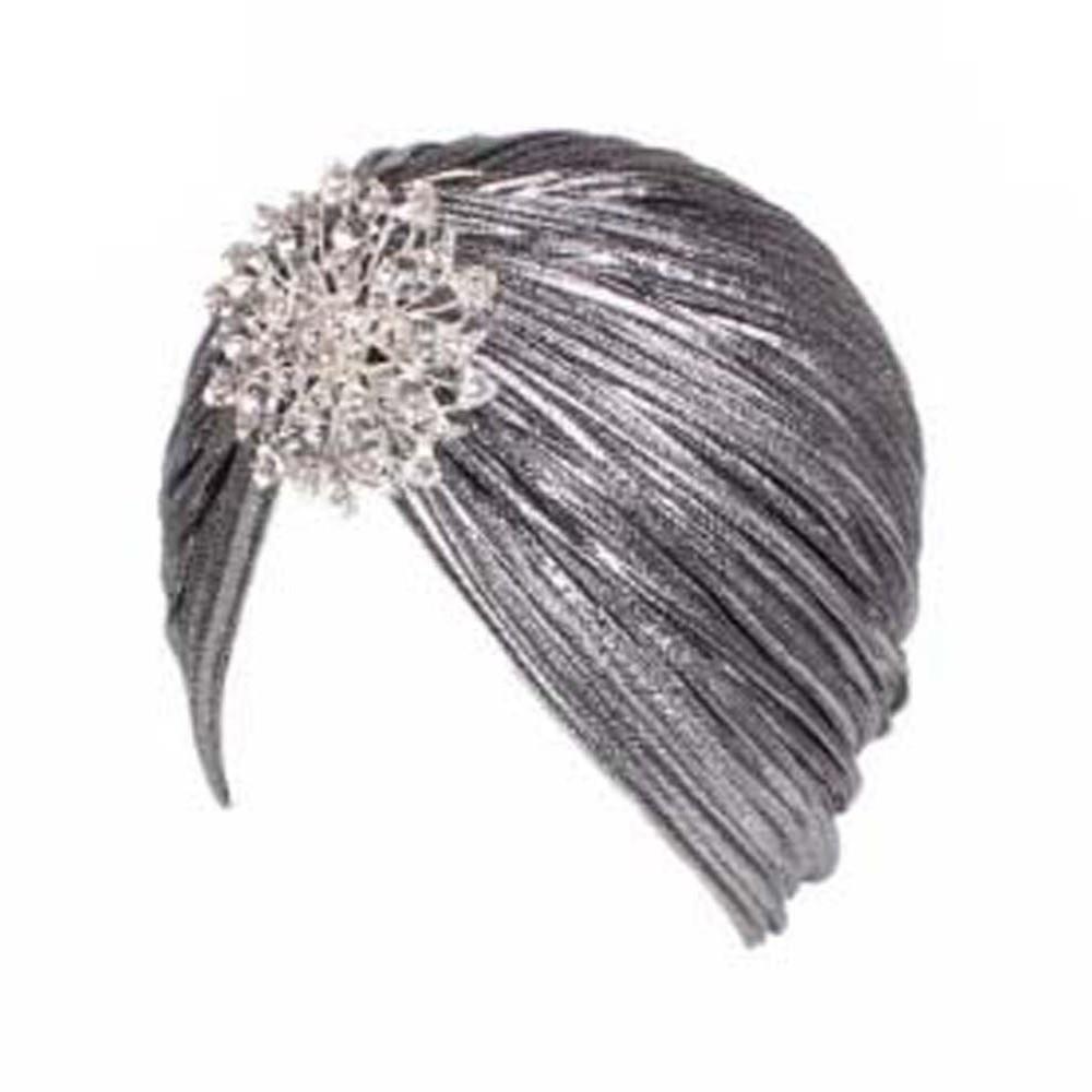 Chemo Cap Luxury Indian Hat Pleated Elastic Beanies Ethnic Style Women Turban Cap Hair Accessories