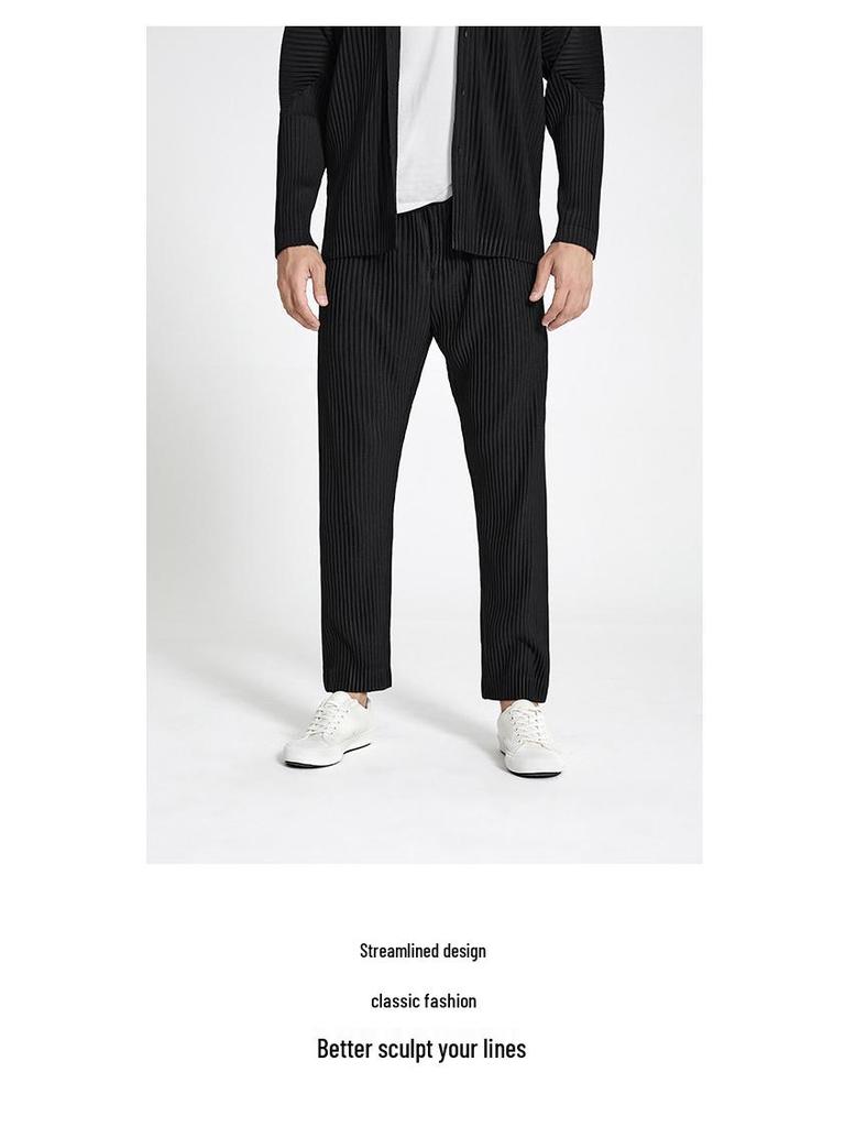 Men's Japanese-Style Loose Fit Pleated Casual Pants Summer 2021