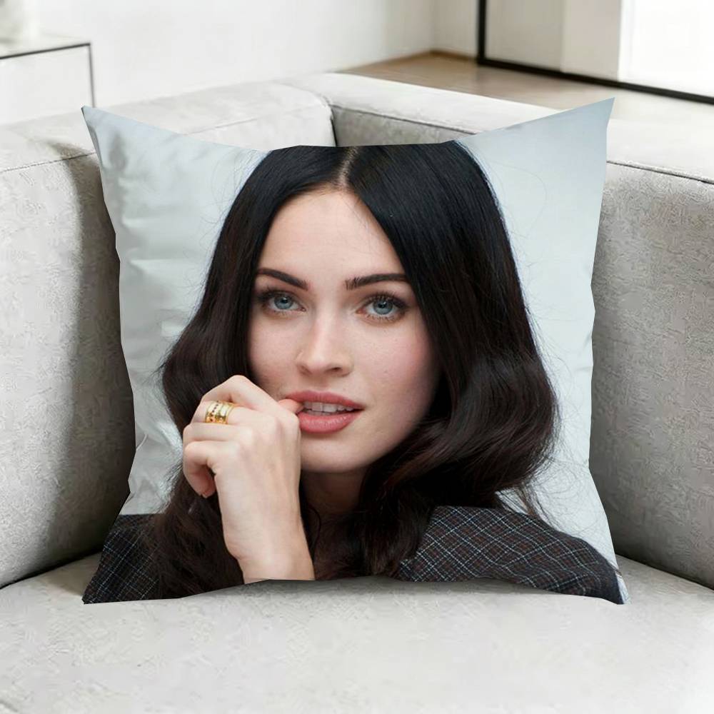 Megan FoxX Actor Model Square DoubleSided printed Pillow Case Bedroom Bedside Pillow Sofa Cushion Cover Gift