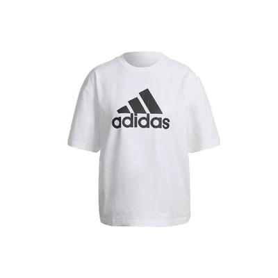 Rundhals-Pullover Großes Logo Kurzarm-T-Shirt Damen-T-Shirts Weiß HC6358