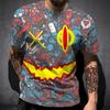 Smiling Graffiti 3D Printed Pattern Men's Women's Fashionable Street Style Casual T-shirt