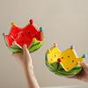 Fruit Plate And Fruit Fork Set Ceramic Watermelon Bowl with Stainless Steel Fork Multipurpose Kitchenware for Fruit Dessert Snacks