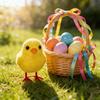 Flocking Plush Chicken Ornament Realistic Mini Chicken Toy Cute Plush Chicks  Home Decor