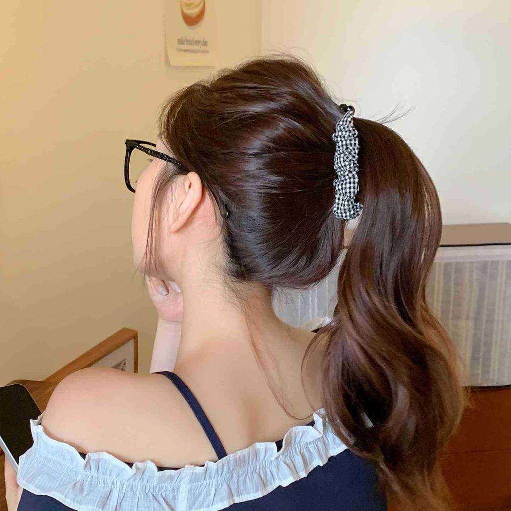 Fabric Banana Clip Korean Elegant Leopard Print Ponytail Holder Ponytail Clip Hair Claw Hairpin Sweet Bowknot Hair Clip Women