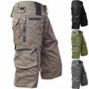 Men's Cargo 3/4 Pants - Vintage Loose-Fit Multi-Pocket Work Shorts
