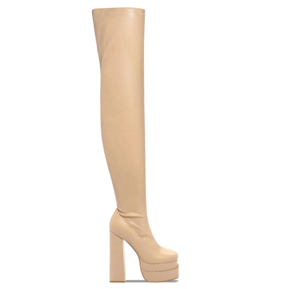 Fashion Platform High Heeled Women Over The Knee High Boots Brand Design Winter Fashion Sexy Elegant Walking Comfy Women Shoes