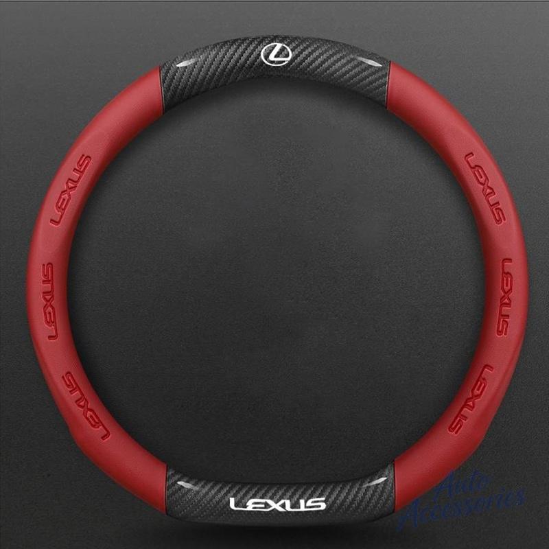 38cm Car Anti-Slip Steering Wheel Cover Carbon Fiber Leather Cover For Lexus F SPORT ES RX NX LS UX LM LX GX LC RZ IS CT GS RC