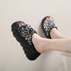 Platform Sandals Half Slippers Women's Summer Wear New Sequined Muffin Bottom Women's Word Cool Slippers