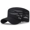 FashionSummer Men's Summer Hat Mesh Military Caps FlatTop Snapback Adjustable Baseball Cap Cadet ArmyMan Breathable Trucker Caps