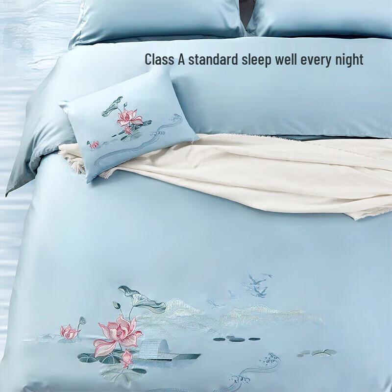 Fuanna Ya Song Ru Meng Ling 100-Count Long-Staple Cotton 4-Piece Bed Sheet Set