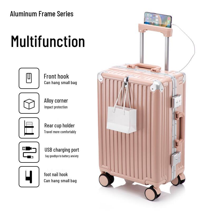Zhiliu Aluminum Frame Hardshell Spinner Luggage 20 inches