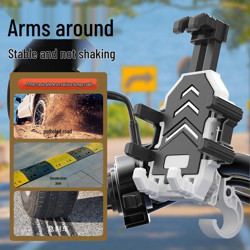 Shock-Absorbing Eight-Claw Phone Holder for Motorcycles, Electric Bikes, Bicycles, and Scooters