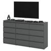 Chest of Drawers 12 Drawers Cabinet “HIT” 84 Matte Gray/Matte Gray