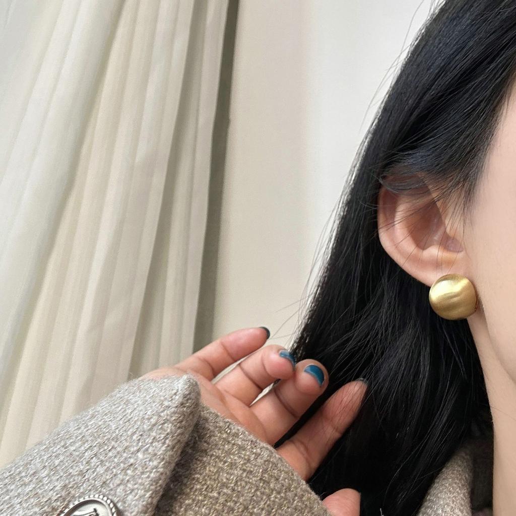 Unique Ball Shape Studs Earrings Ear Studs Fashion Ears Jewelry Copper Texture Suitable for Various Occasion Wear