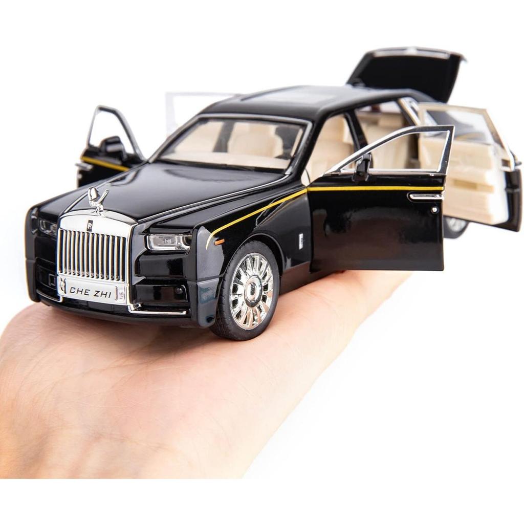 Rolls-Royce Phantom-Modellauto im Maßstab 1/32, Spielzeugauto mit Rückziehfunktion aus Zinklegierung mit Ton und Licht als Geschenk für Kinder, Jungen und Mädchen