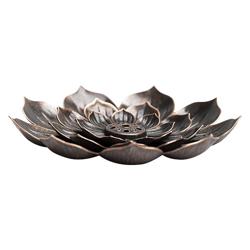 Aluminium Alloy Incense Burner Stick Holder Plate Buddhism Lotus Censer Bronze Nasturtium Incense Burner
