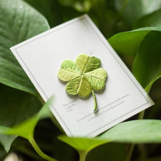 Yousheng Four-Leaf Clover Embroidered Applique, Irish Shamrock Patch, Iron-on Sew-on Applique for Clothes Bags Hats Decoration Repairing