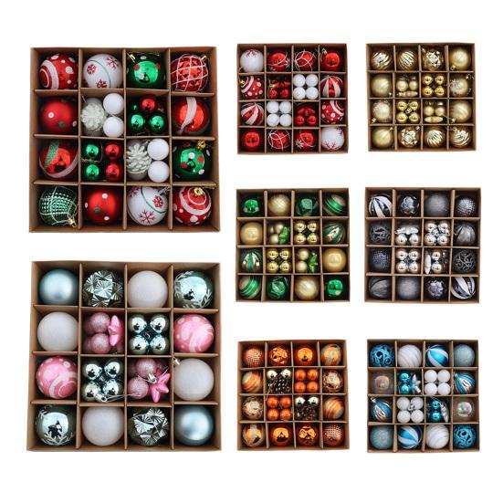 42 Buc. Ornamente Pictate pentru Globuri de Crăciun Set Decor Agățat din Plastic pentru Brad și Petrecere Incasabile Ușoare Festive Decor de Casă