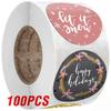 100-500 Pcs Golden Font Merry Christmas Sticker Thank You Sticker Seal Label For Envelope Gift Wrapping Scrapbook 1 Inch