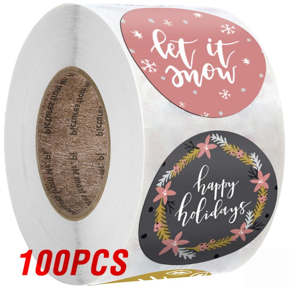 100-500 High-Quality Pcs High-Quality Golden High-Quality Font High-Quality Merry High-Quality Christmas High-Quality Sticker High-Quality Thank