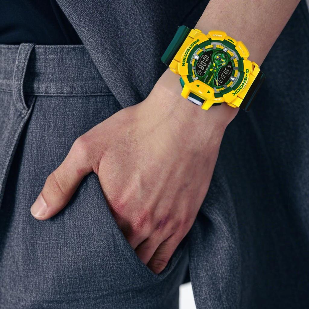 Casio Men Liquid Crystal/Analog Dual Display Series Green Watch GA-400CS-9APR GA-400CS-9APR