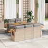 VidaXL Garden Lounge Set 6 Pcs with Beige Cushions Braided Resin Acacia 3327552