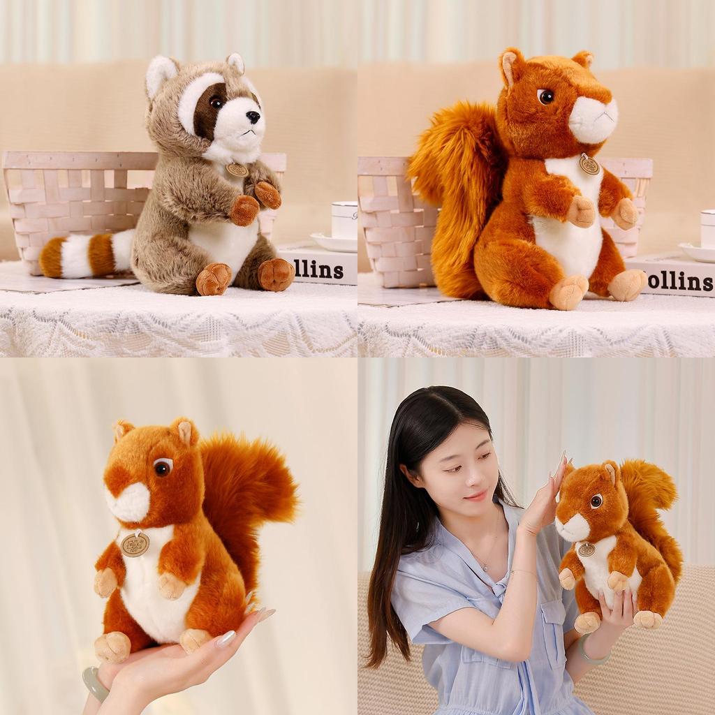 Cute And Soft Squirrel Raccoon Plush Toy For Kids Wholesale Animal Park Souvenir