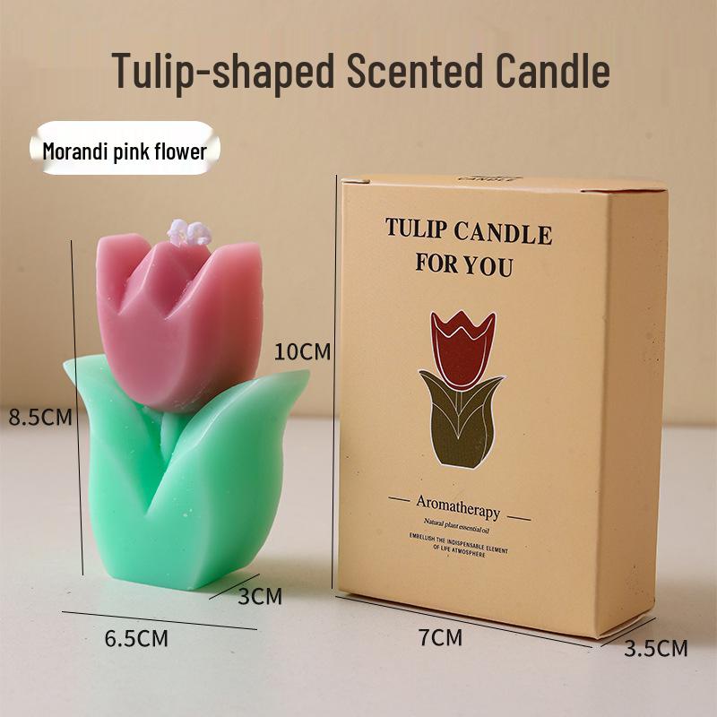 Tulip Scented Candle Ornament - Holiday & Special Occasions Gift for Mother's Day & Teacher's Day.