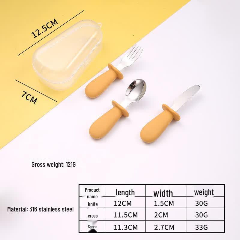 Qianxing Kids  316SS Cutlery Set with Silicone Handles