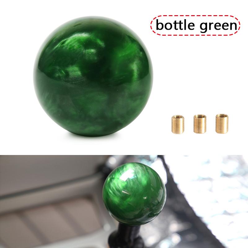 NEW Racing Marble Style Round Ball Gear Shift Knob With 3 Adapters For Most Cars Interior Accessories
