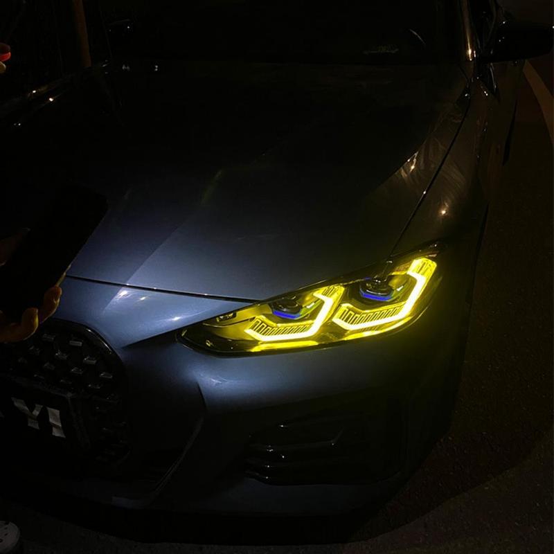 

Yellow Angel Eyes DRL LED Boards For 2022 2023 BMW M3 G80 M4 G82 G83 G22 G23 G26 Daylight Laser Headlight OE# 9851048 9851047 A Set жёлтый