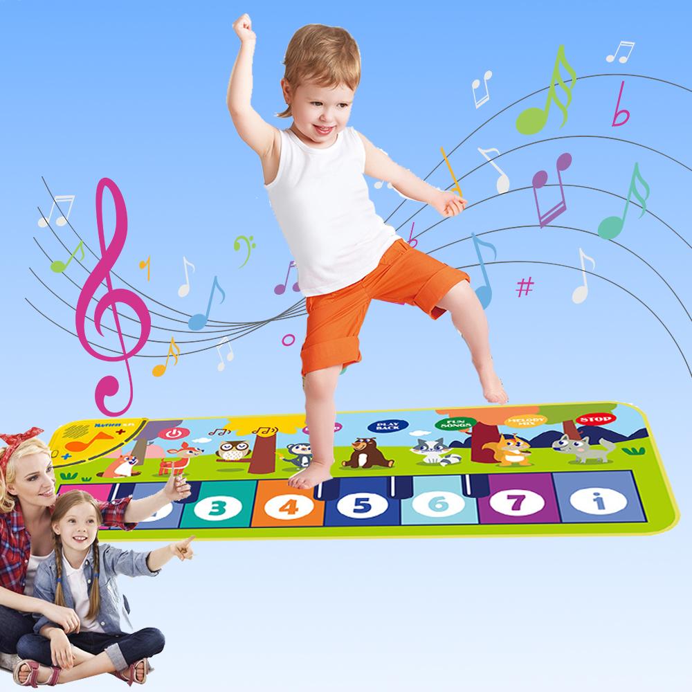Piano Mat for Kids 80*30cm Toddlers Floor Keyboard Dance Mat Play Musical Carpet Music Instrument Toys Toddlers Girl Boy Gift