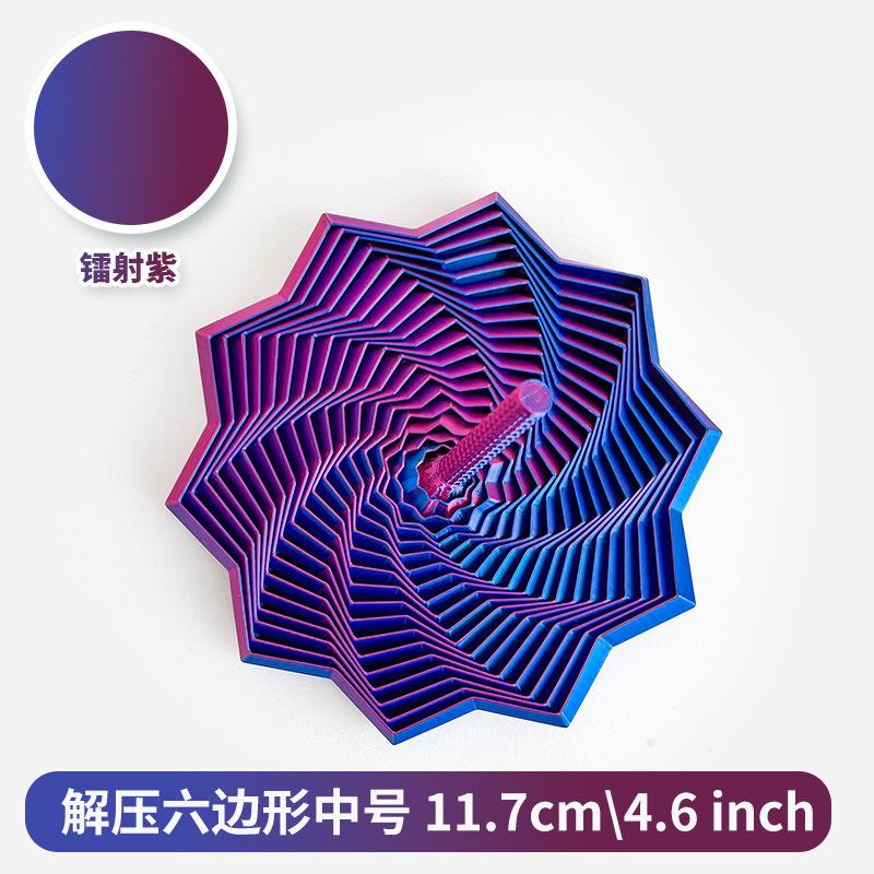 3D Printed Sensory Fidget Hexagon Fractal Star Finger Rotating Spiral Anti Stress Relief Toy Desktop Decompression Radish Tower